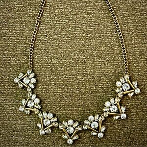 J. Crew Gold and Crystal Statement Necklace
